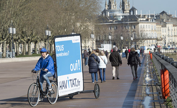 Havitat affichage mobile guerilla marketing Keemia Bordeaux Agence marketing local en region Aquitaine