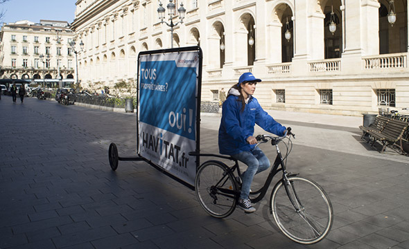 Havitat affichage mobile guerilla marketing Keemia Bordeaux Agence marketing local en region Aquitaine