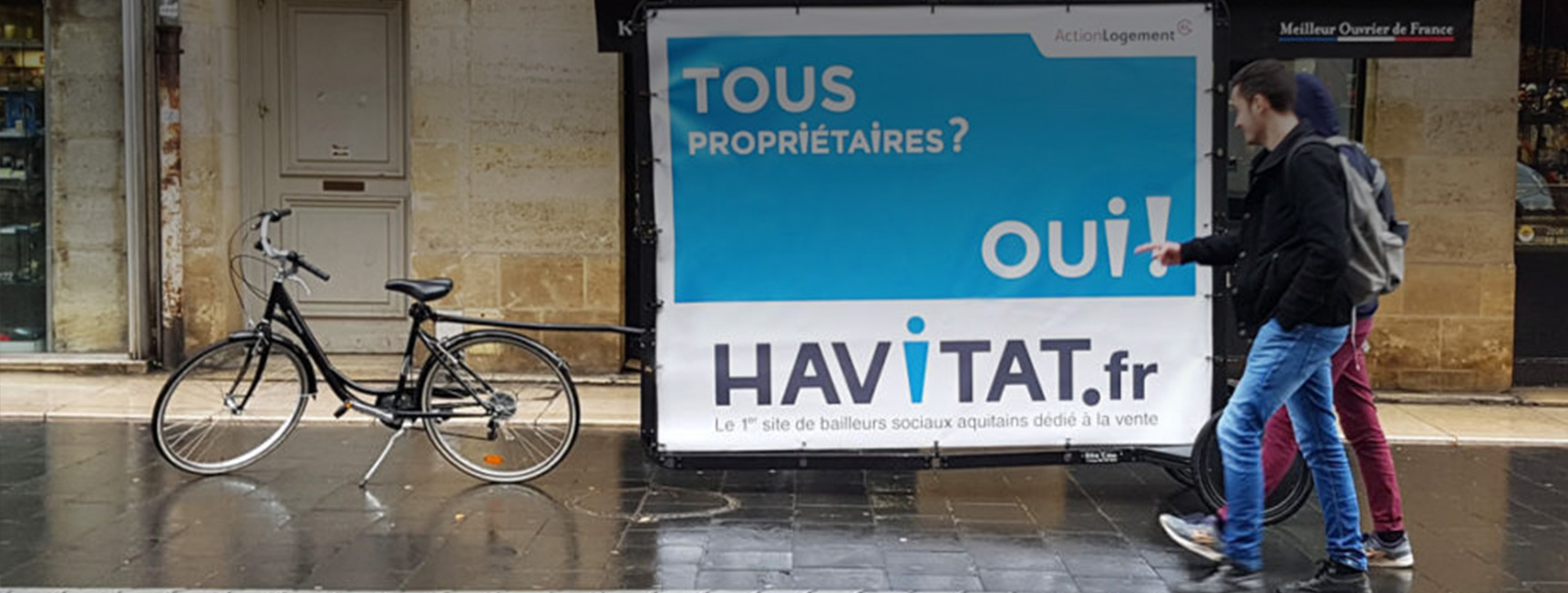 Havitat affichage mobile guerilla marketing Keemia Bordeaux Agence marketing local en region Aquitaine