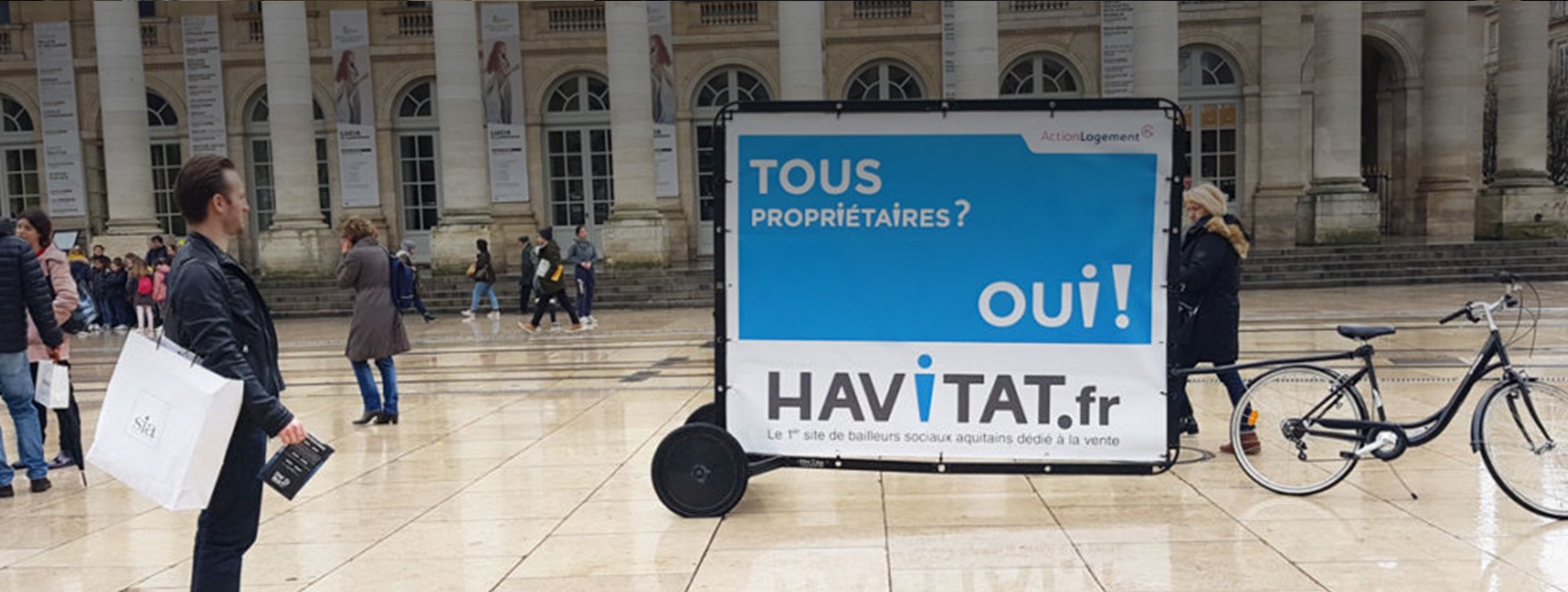 Havitat affichage mobile guerilla marketing Keemia Bordeaux Agence marketing local en region Aquitaine