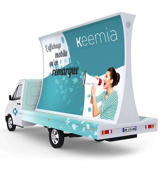 Affich'Mobile, camion publicitaire concave - Keemia Bordeaux Agence marketing local en région Aquitaine