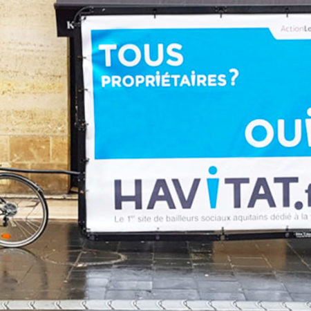 Havitat affichage mobile guerilla marketing Keemia Bordeaux Agence marketing local en region Aquitaine