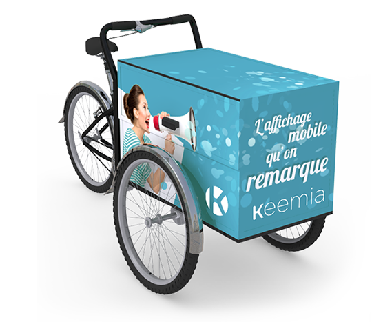 Triporteur - Affichage mobile - Keemia Bordeaux Agence marketing local en région Aquitaine