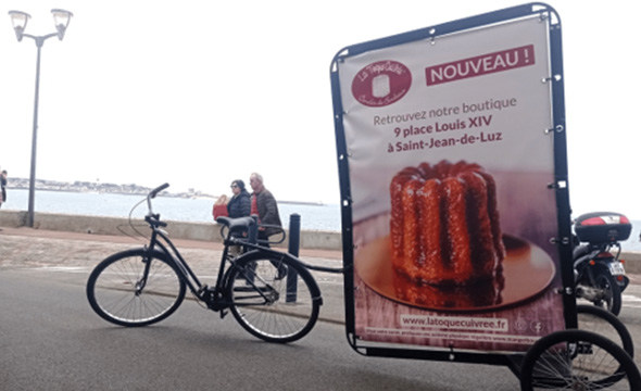 Opération affichage mobile avec le Bike'Com - Keemia Bordeaux agence marketing locale en région Aquitaine