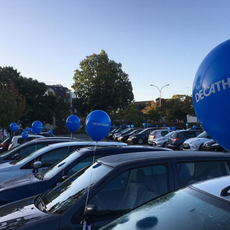 Decathlon en guérilla ballons - Keemia Communication OOH - Agence conseil et opérationnelle, Hors média & Solutions OOH