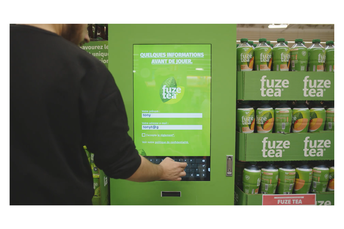 borne sampling Fuze Tea Borne d'animation pour marque