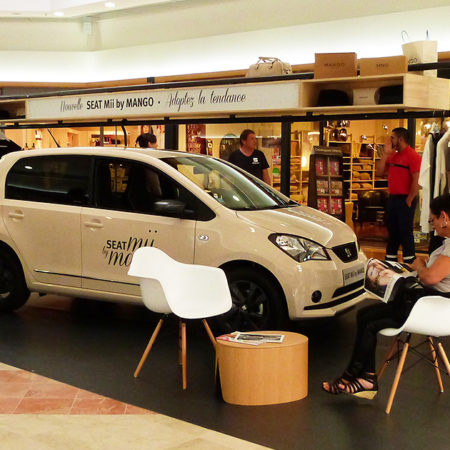 L'espace éphémère SEAT Mii by Mango en centre commercial - Keemia Event et Expérience Agence événementielle et roadshow