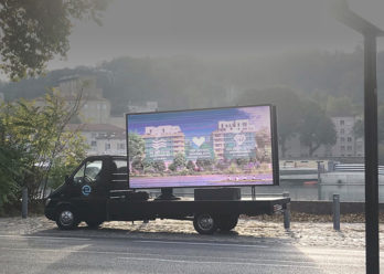Diagonale street marketing affichage mobile Keemia Lyon Agence marketing local en région Rhônes Alpes