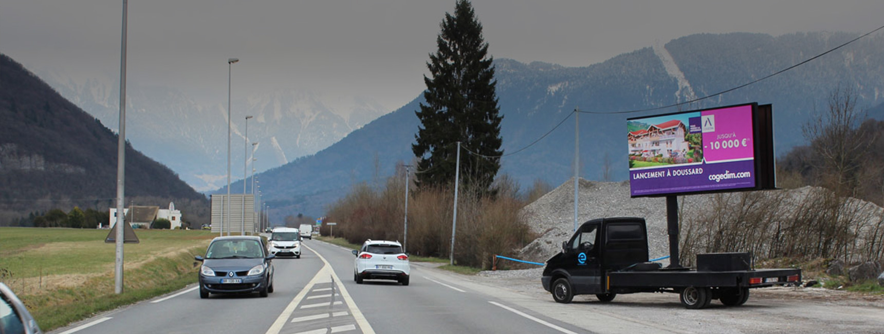 Cogedim Affichage mobile digital Keemia Lyon Agence marketing local en région Rhônes Alpes