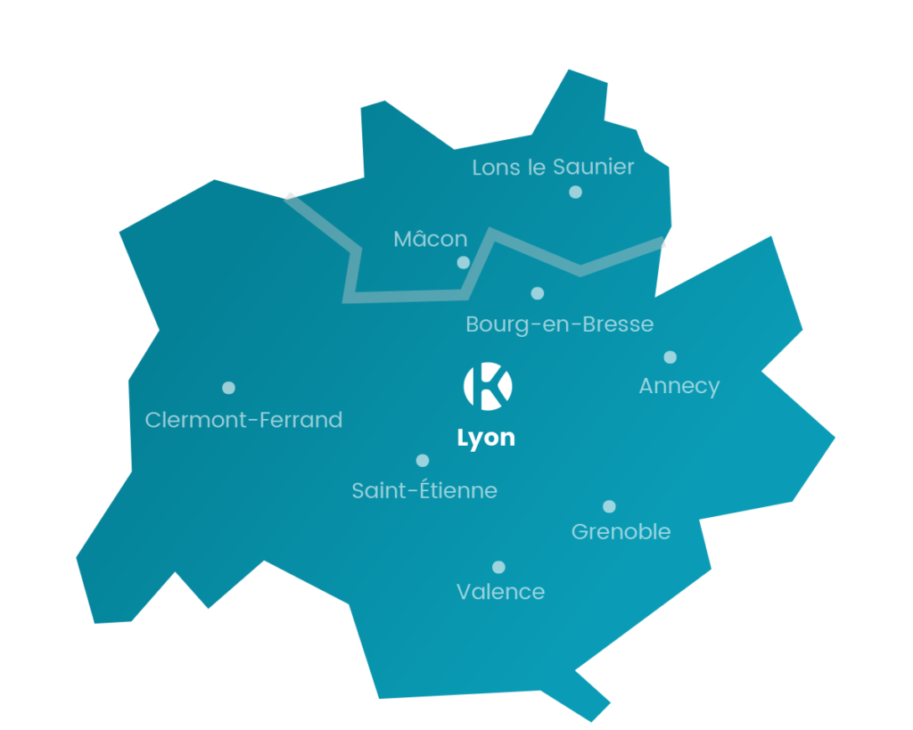 Carte Keemia Lyon, l'opérateur full marketing - Keemia Lyon Agence marketing local en région Rhône-Alpes