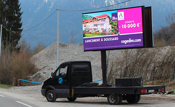 Cogedim Affichage mobile digital Keemia Lyon Agence marketing local en région Rhônes Alpes