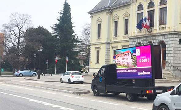 Cogedim Affichage mobile digital Keemia Lyon Agence marketing local en région Rhônes Alpes