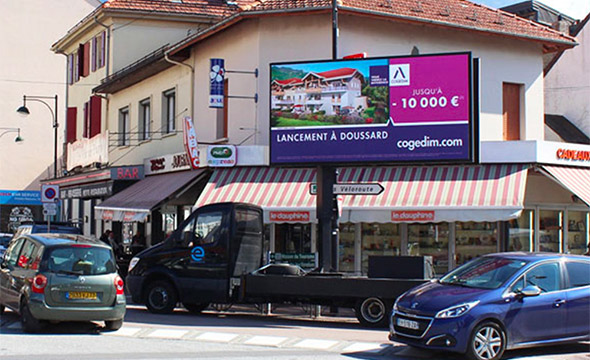 Cogedim Affichage mobile digital Keemia Lyon Agence marketing local en région Rhônes Alpes