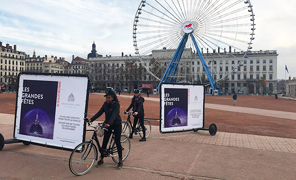 Grand hôtel dieu street marketing affichage mobile Keemia Lyon Agence marketing local en région Rhônes Alpes