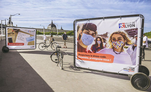 affichage mobile bike'com - keemia lyon agence marketing locale en région Rhône alpes