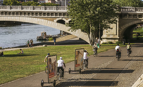 affichage mobile bike'com - keemia lyon agence marketing locale en région Rhône alpes