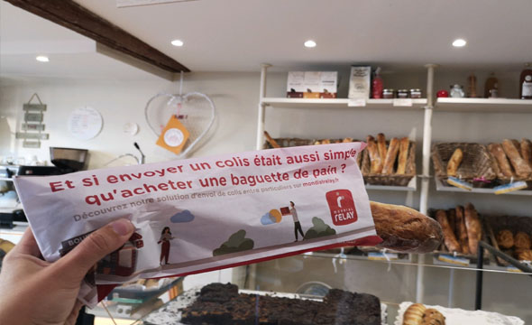 Sac à pain publicitaire Mondial Relay - Keemia Lyon agence de marketing en région Rhône Alpes