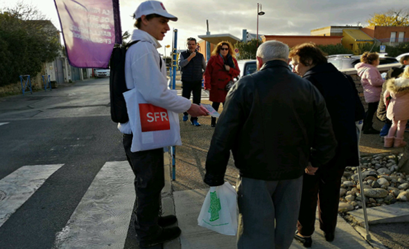 street marketing support tactique pour sfr keemia agence marketing locale en région paca