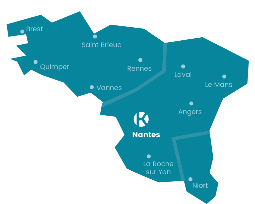 Carte du réseau Keemia Nantes en région Atlantique - Keemia Nantes Agence marketing local en région Atlantique