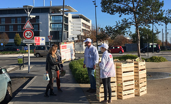 Les hameaux bio street marketing bikecom Keemia Nantes Agence marketing local en région Atlantique