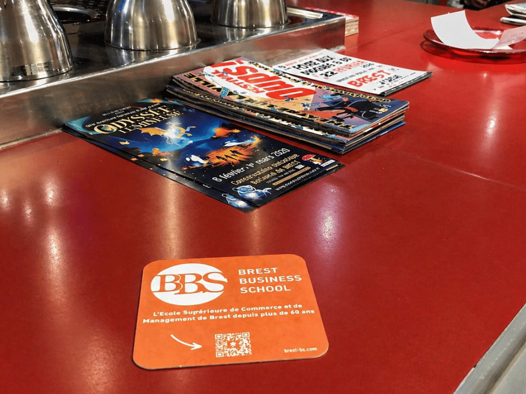 Opération Brest Business School avec Keemia Nantes 2 Campagne de sous-bocks dans les bars étudiants de Brest