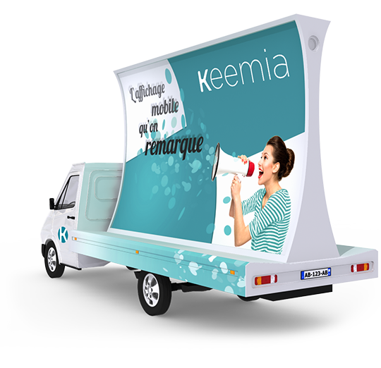 Affichage mobile grand format pour émerger - Keemia Nice Agence marketing local en région Côte d'Azur