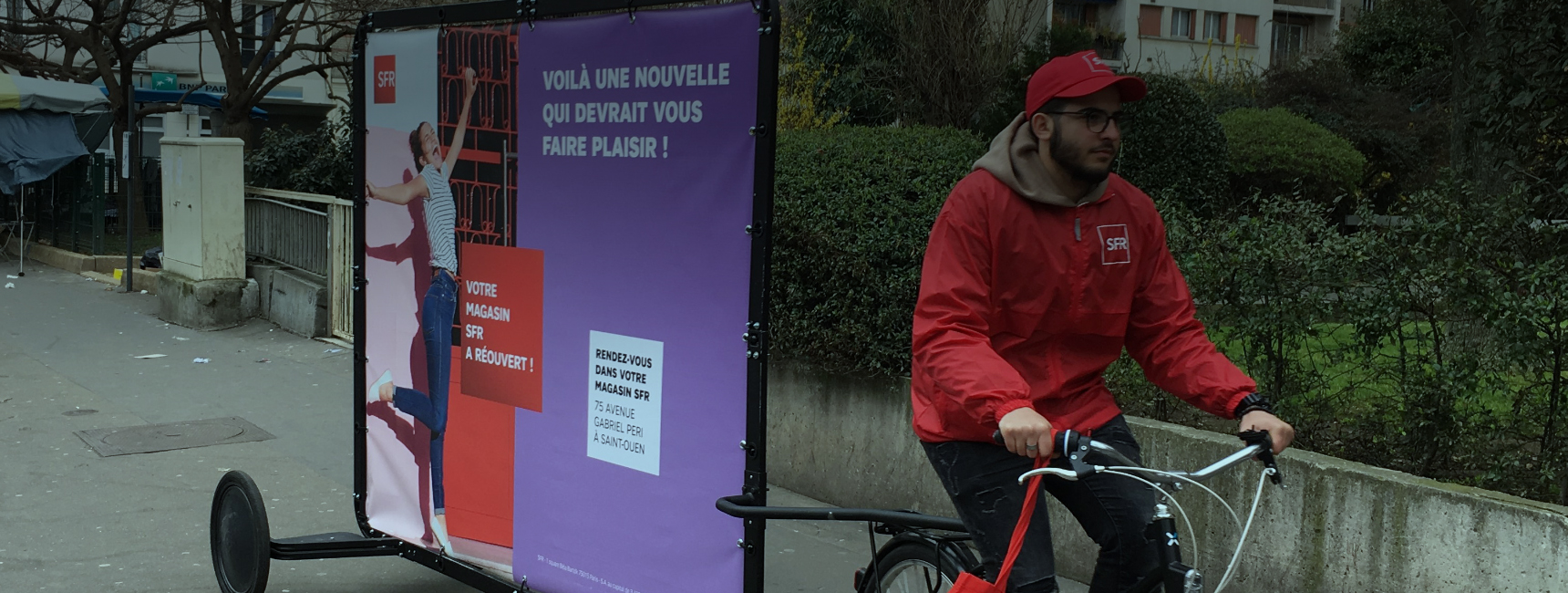 SFR - affichage mobile - street marketing - Keemia agence marketing local Paris