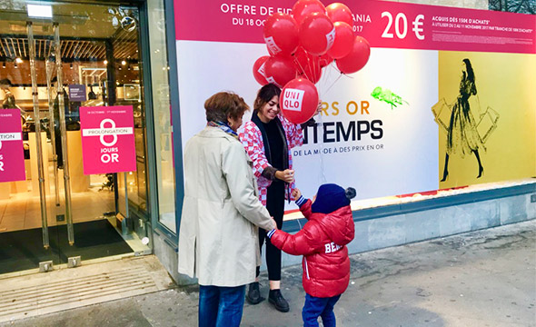 Uniqlo street marketing Keemia agence marketing local Paris