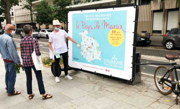 Affichage mobile en Bike'Com® Office du Tourisme du Pays de Meaux - keemia Paris agence de Marketing Locale en région Ile de France