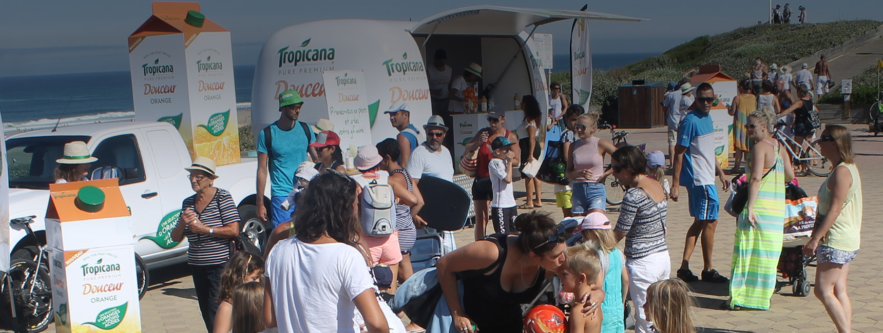 La tournée événementielle de Tropicana pour sa nouvelle boisson Tropicana Douceur - Keemia Shopper Marketing - Agence d'activation shopper marketing phygitale