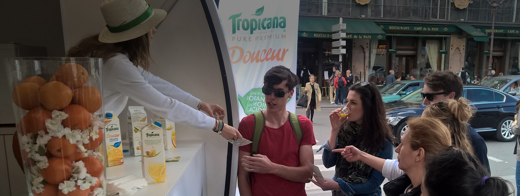 La tournée événementielle de Tropicana pour sa nouvelle boisson Tropicana Douceur - Keemia Shopper Marketing - Agence d'activation shopper marketing phygitale