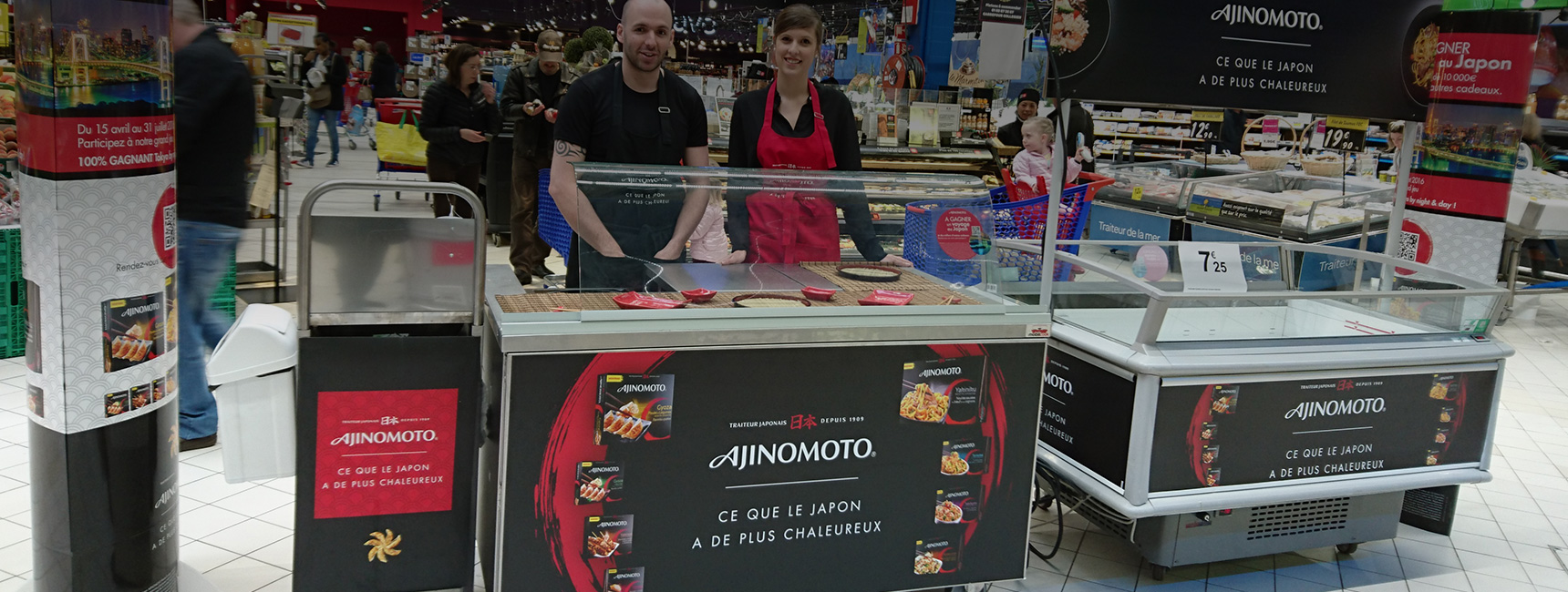 La cuisine mobile d'ajinomoto pour le lancement de leur produit japonais - Keemia Shopper Marketing - Agence d'activation shopper marketing phygitale