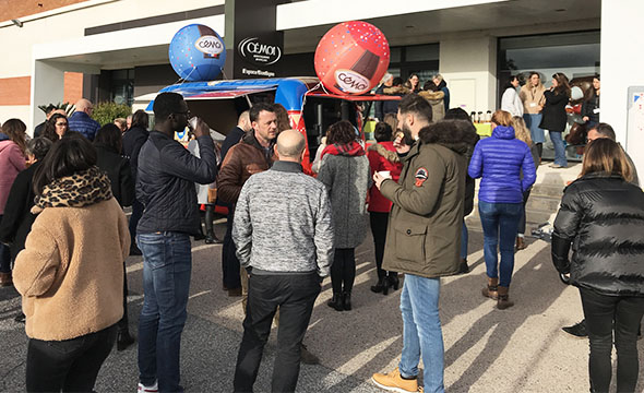 dispositif visibilite et augmentation des ventes chocotruck pour les 100 de la marque cemoi - Keemia Shopper Marketing Agence d'activation shopper marketing phygitale