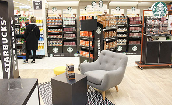 Opération visibilité mis en place par Keemia : Dégustation instore pour Starbucks et Nestle - Keemia Shopper Marketing - Agence d'activation shopper marketing phygitale