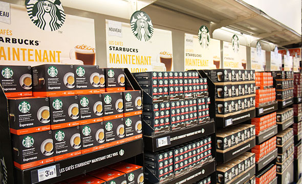 Dégustation instore pour Starbucks - Keemia Shopper Marketing - Agence d'activation shopper marketing phygitale