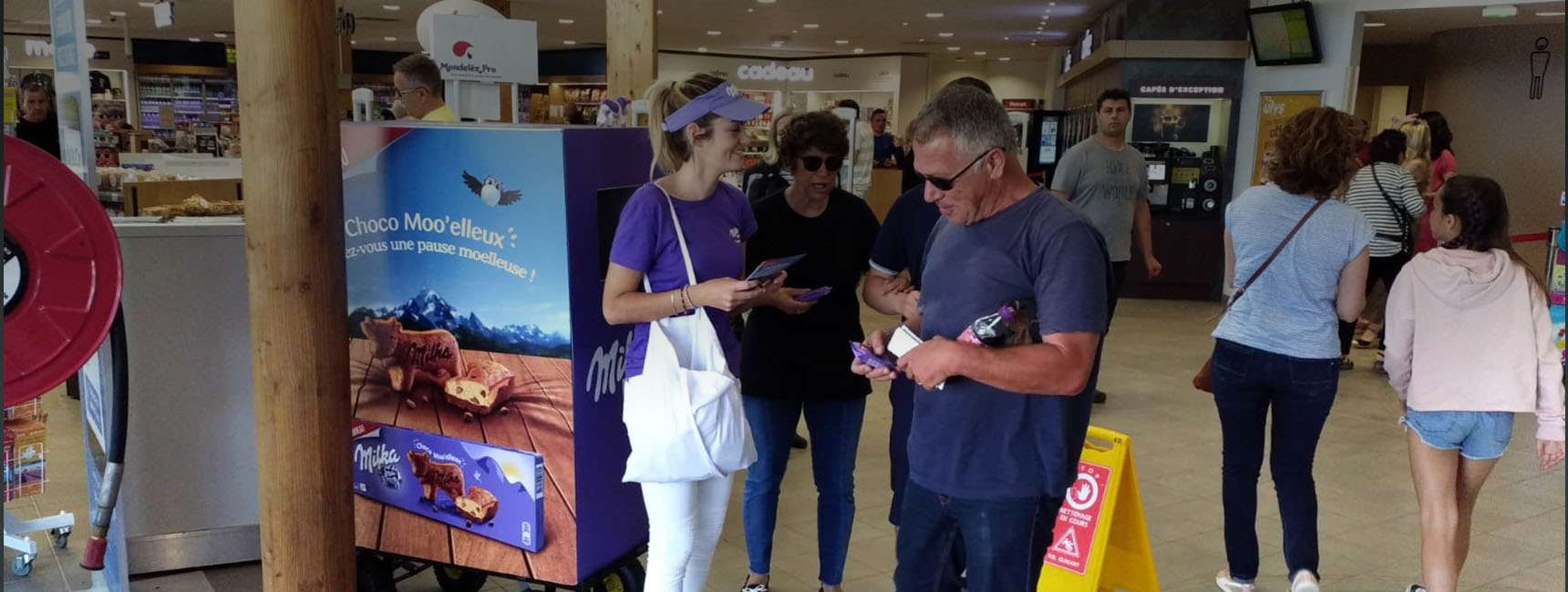 Milka Brand Activation animation outstore street marketing - Keemia shopper agence d'activation shopper marketing phygitale