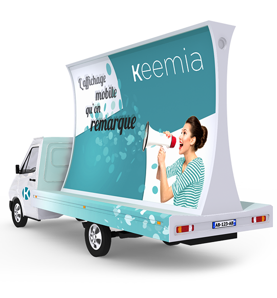 Affich'Mobile, camion publicitaire concave - Keemia Strasbourg Agence marketing local en région Grand-Est
