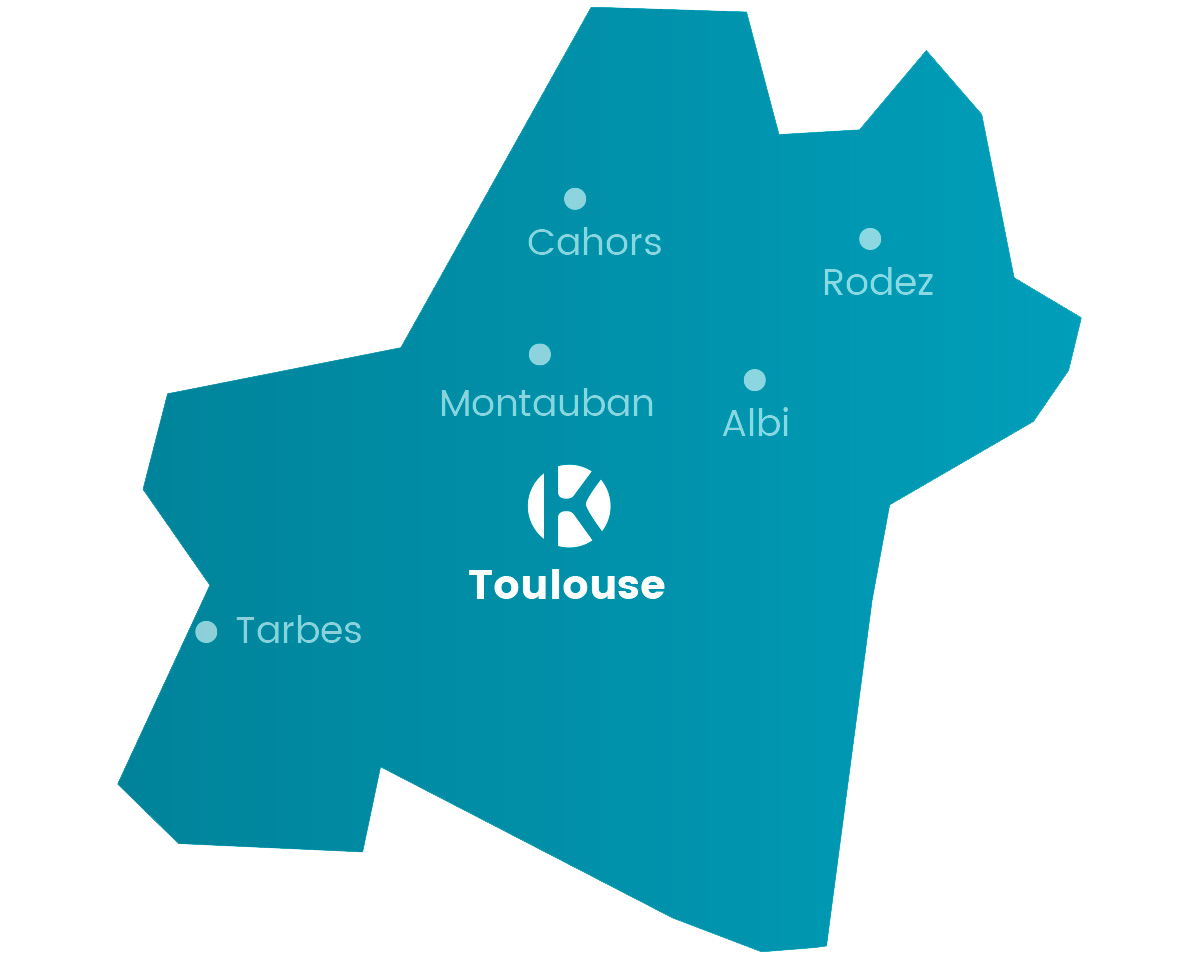 Carte Keemia Toulouse en Occitanie et Auvergne - Keemia Toulouse Agence de marketing local en Occitanie