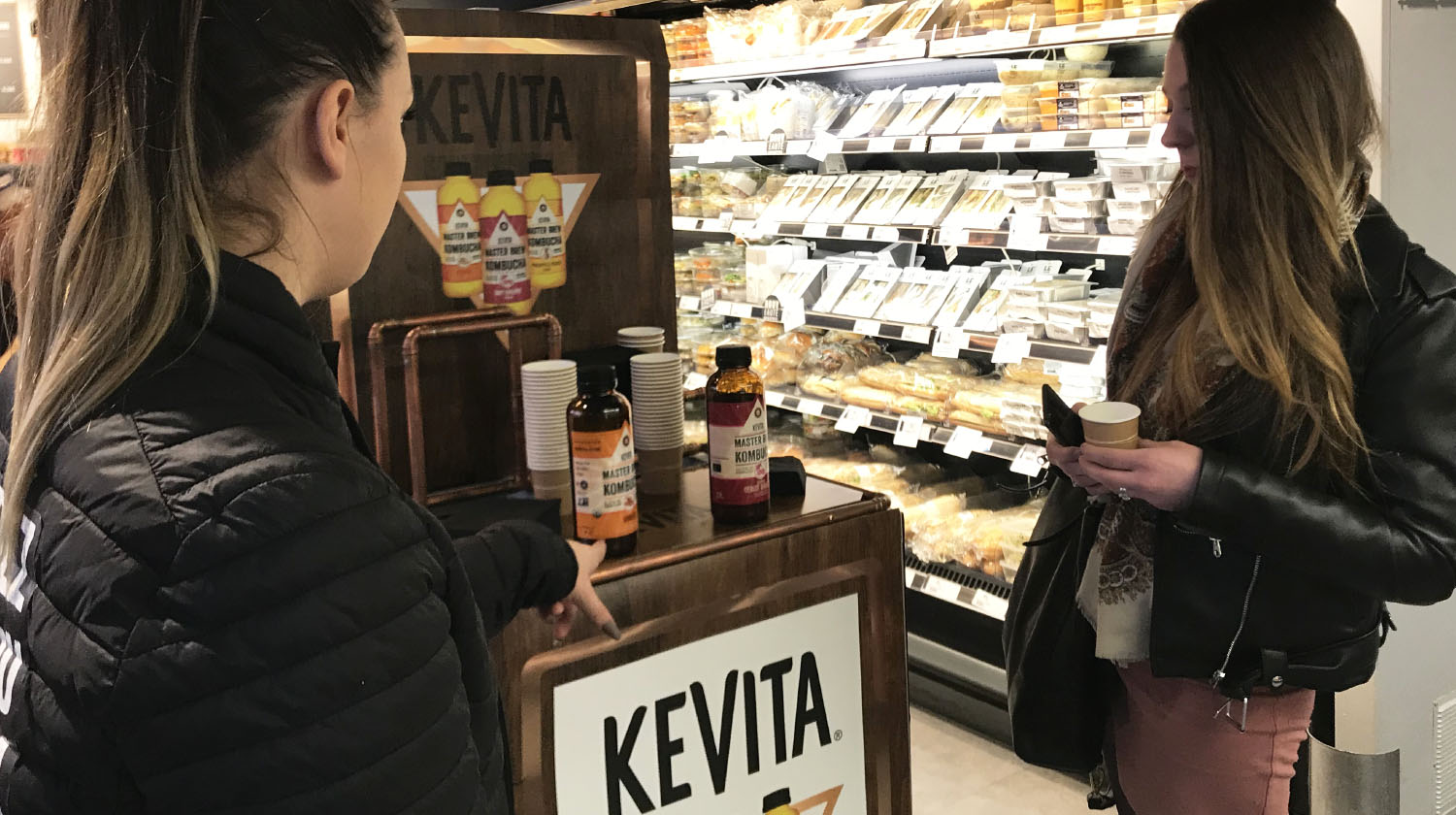 Kevita vous invite à déguster ses produits en magasin - Keemia Agence Hors média, Shopper Marketing, Evénementiel